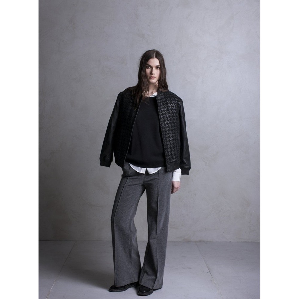 Muubaa London Gables Black Lamb Leather Bomber Jacket Size 4 Motto Women's